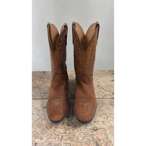 Dan Post Youth Cowboy Boots Size 6 Brown Tan Leather Western DPC3003 11” Shaft